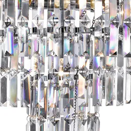 Searchlight Kristall-Hängeleuchte Empire, 5Flammiger Kronleuchter Chrom, Klarer Kristall chrom plattiert klar