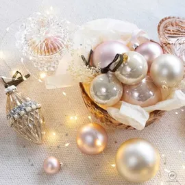 Christmas Decorations Kaemingk Weihnachtsbaumkugeln Glas 8 cm 6 Weihnachtskugeln 8cm - weiß