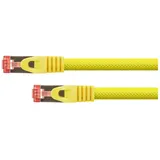 Python Series Patchkabel mit Rastnasenschutz und Nylongeflecht, Cat. 6, S/FTP, PiMF, PVC, 250MHz, OFC, gelb, 25 m