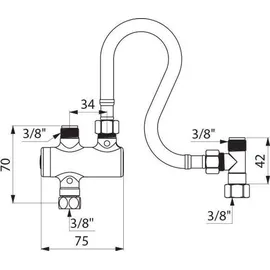 Delabie PREMIX NANO 3/8" Thermostat mit Anschluss-Set PEX L.300