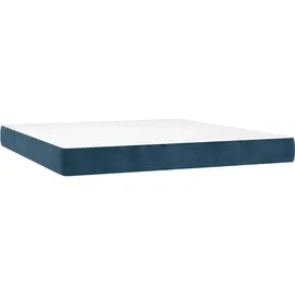 vidaXL Boxspringbett mit Matratze Dunkelblau 180x200 cm Samt