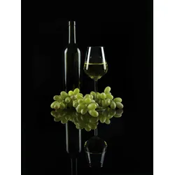 EUROART Glasbild 30 x 40 cm White Wine III Glas Grün