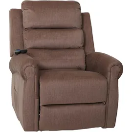 MCW Fernsehsessel K63 Chenille 220 g/m2 75 x 100 x 90 cm Braun mit Liegefunktion und Massage