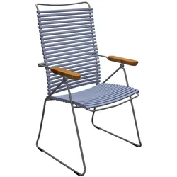 Outdoor Stuhl Click verstellbare Rückenlehne taubenblau
