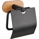 Wenko Turbo-Loc® Toilettenpapierhalter Mod. Orea Bamboo mit Deckel Badzubehör