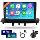 1G+32G Android Autoradio 2 Din für Renault Megane 3 2009-2014 mit Wireless Apple Carplay Android Auto Navi GPS Canbus WiFi 9 Zoll Touchscreen Autoradio mit Bluetooth FM/RDS/DAB/OBD2/DVR Rückfahrkamera