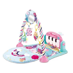 Kikkaboo, Krabbeldecke Piano, Spielcenter, Klaviertasten, Plüschfiguren, Musik rosa