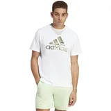 adidas Men's Camo Badge of Sport Graphic Tee T-Shirt, White, S