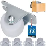 KOTARBAU® 4er Set Transportrollen 33 mm Gummi Univer. Stahlrahmen Möbelrollen Alle Böden Lenkrollen Kisten Fix Schieberollen Werkzeugrollen Bock...