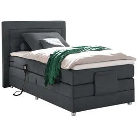 ed-lifestyle polstermöbel Saba Boxspringbett 120x200cm inkl. Motor Dunkelgrau, Ausführung:Variante 2 - Schwarz