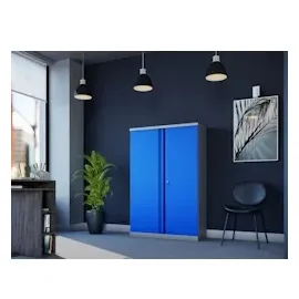 Phoenix Stahlschrank SCL1491GBK grau, blau 91,5 x 37,0 x 140,0 cm, zerlegt