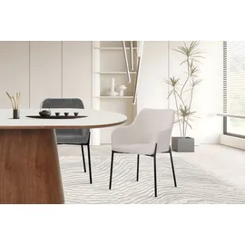 SIT Möbel SIT grau (grau, schwarz, schwarz), B:63cm H:79cm T:51cm, Metall, Polyester, Stühle, Armlehnstuhl, Oeko-Tex zertifiziert