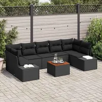 vidaXL Garten-Sofa-Set 8-tlg. schwarz