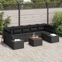 vidaXL Garten-Sofa-Set 8-tlg. schwarz