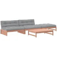 vidaXL 4-tlg Garten-Lounge-Set mit Kissen Massivholz Douglasie Modell 4