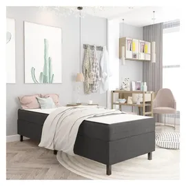 vidaXL Boxspringbett 100 x 200 cm Dunkelgrau