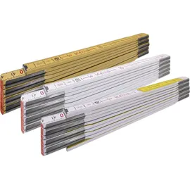 Stabila Holz-Gliedermaßstab Type 1607, 2 m, weiß, Mischskala (metrisch/imperial)