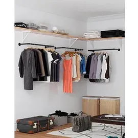 Songmics Wandgarderobe 92,0 x 2,6 cm Schwarz