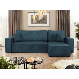 Mirjan24 Ecksofa Blau, Textil, 5-Sitzer, L-Form,L-Form, 244x145 cm, Wohnzimmer, Sofas & Couches, Wohnlandschaften, Ecksofas