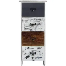 Mobili Rebecca Kommode Mehrfarbig, Holz, weiß, grau braun