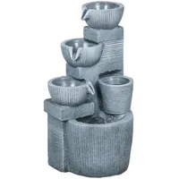 Outsunny Gartenbrunnen,, Dunkelgrau, Kunststoff, 27x57x31 cm, Gartenzubehör, Gartendeko