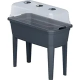 Prosperplast Hoher Blumenkasten Respana Ecoline aus Kunststoff in der Farbe Anthrazit 74,9 x 36,8 x 77,7 Cm - Anthracite - One Size