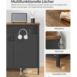 Songmics Kombikommode 40 x 76 x 40 cm Schwarz