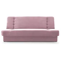 mb-moebel Sofa mit Schlaffunktion und Bettkasten, Kippsofa Klappsofa Schlafsofa Clic-Clack Couch für Wohnzimmer Federkern Sofagarnitur Polstersofa 92x192x85cm - Cyprus (Rosa - Soro 61)