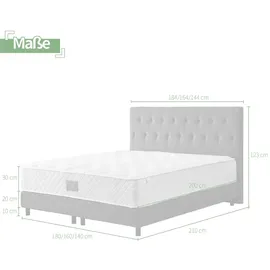 V6 Boxspringbett Modell 211 mit Taschenfederkernmatratze - Beige)