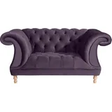 Max Winzer Max Winzer® Loveseat »Isabelle, Loungesessel«, mit Knopfheftung & gedrechselten Füßen in Buche natur, Breite 167 cm lila