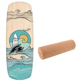 F2 Set Balance Board Pill 86x30cm mit Korkrolle braun NO SIZE