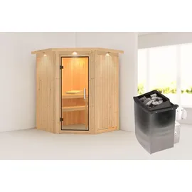 Karibu Larin inkl. 9 kW Ofen + int. Steuerung + Dachkranz