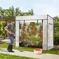 Tomatengewächshaus Groß Tomatenhaus Folien-Treibhaus Balkon-Gewächshaus Weiß