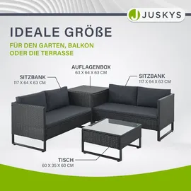 Juskys Polyrattan Lounge Santorini - Schwarz