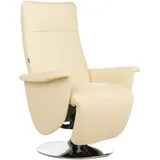 Beliani Fernsehsessel PRIME Kunstleder 82 x 113 x 80 cm Beige/Silber elektrisch verstellbar