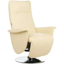 Beliani Fernsehsessel PRIME Kunstleder 82 x 113 x 80 cm Beige/Silber elektrisch verstellbar