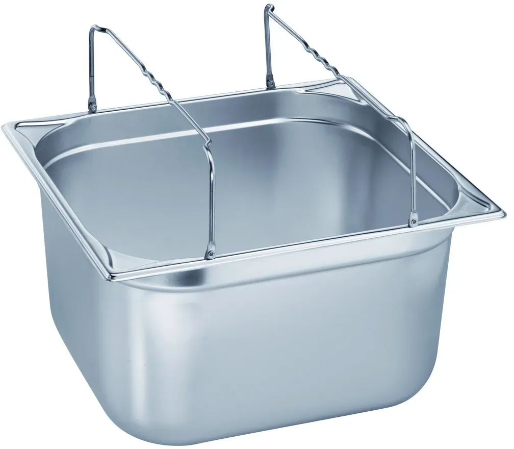 B.PRO Gastronorm-Behälter 5,4 Liter Edelstahl_GN 2/3 mit Bügelgriffen - 65 mm