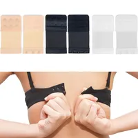 Bequeme BH Verlängerung, 6 Pack, Größe L, schwarz, weiß und beige, 2 Stück x je Farbe, 3er Haken Reihe, weiches und elastisches Material, BH Verschluss Erweiterung, Bra Extender, komfortabel BH tragen - L, 3 Farben, 6 Stück