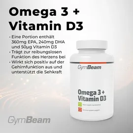 GymBeam Omega 3 + Vitamin D3 Kapseln 90 St.