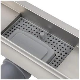 Steelboxx Edelstahl Duschrinne Wasser Dusch Ablauf Bodenablauf (607721: Maße 800x70mm)