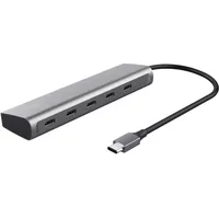 Trust Halyx 5 Port USB-C Hub, 4X USB-C und 100W USB-C PD Stromanschluss, USB Verteiler, USB Mehrfachstecker, 5Gbps USB C Adapter Datenhub für MacBook Pro/Air, Laptop, Notebook, PC - Silber