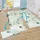 Paco Home Spielmatte Krabbelmatte Baby Matte Faltbar Abwischbar Wendbar Tiere Creme Blau Gelb 180x200 cm - Weiß