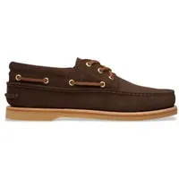 Timberland für Herren. TB0A2QKYEIV1 Bootsschuhe aus dunkelbraunem Wildleder, handgefertigt (42 W), Wohnung, Schnürsenkel, Lässig