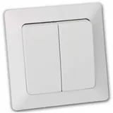 ChiliTec MILOS Serien-Schalter weiß matt mit Rahmen, 2-fach
