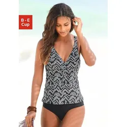 LASCANA Bügel-Tankini, mit Zacken-Muster LASCANA schwarz-bedruckt 36