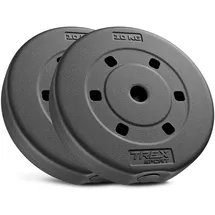 trex sport Hantelscheiben Set 20 kg Hantelscheibe schwarz