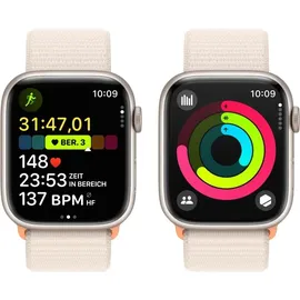 Apple Watch Series 9 GPS 45 mm Aluminiumgehäuse polarstern, Sport Loop polarstern One Size