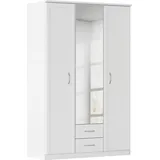 Rauch Kleiderschrank Schrank Garderobe Garderobenschrank Putzschrank Wäscheschrank TORRENT (Breiten 91/136/181 cm, Höhe 210 cm) optional Außenschubladen und Spiegel, viel Stauraum MADE IN GERMANY weiß 136 cm x 210 cm x 56 cm