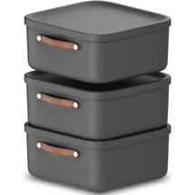 Rotho Maloja Aufbewahrungsbox 39,5 x 38,0 x 17,7 cm 3-tlg. schwarz