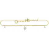 Thomas Sabo Fußkette weißer Stein vergoldetes 925 Silber AK0027-414-14